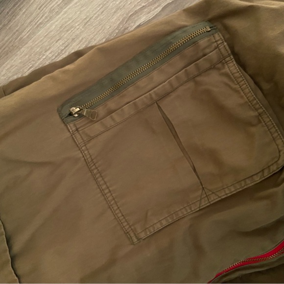 Zara Full Zip Lightweight Olive Green Utility Jacket - Picture 4 of 8